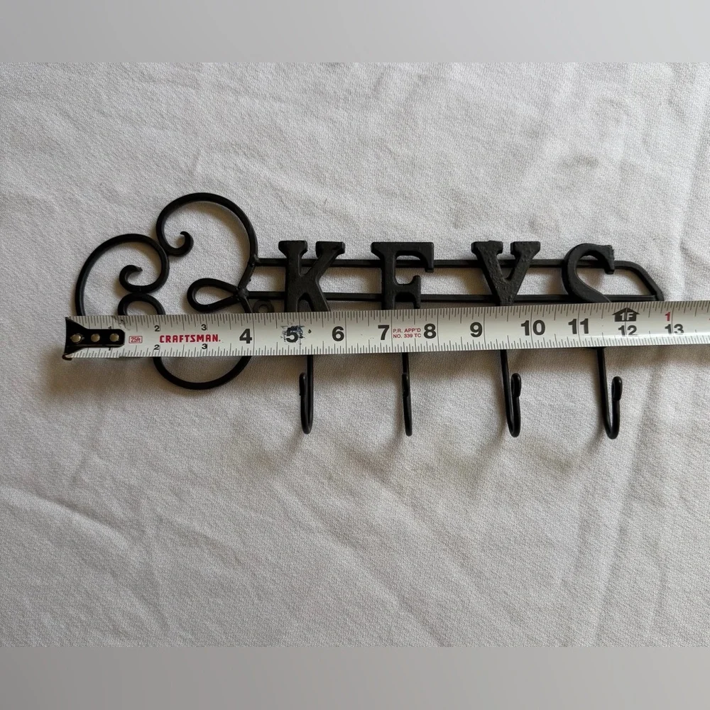 Black 'KEYS' Decorative Wall Hook Rack